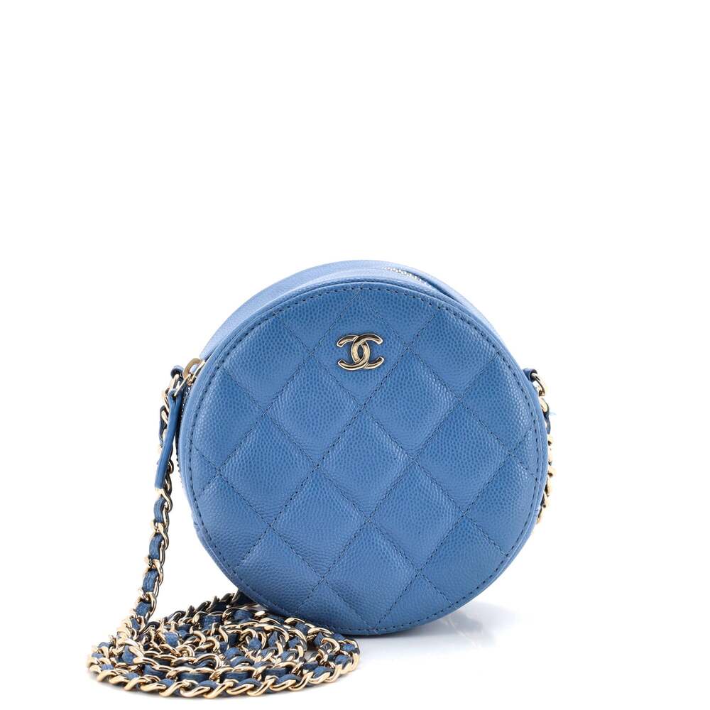 Chanel Round Clutch With Chain Quilted #270730C30B